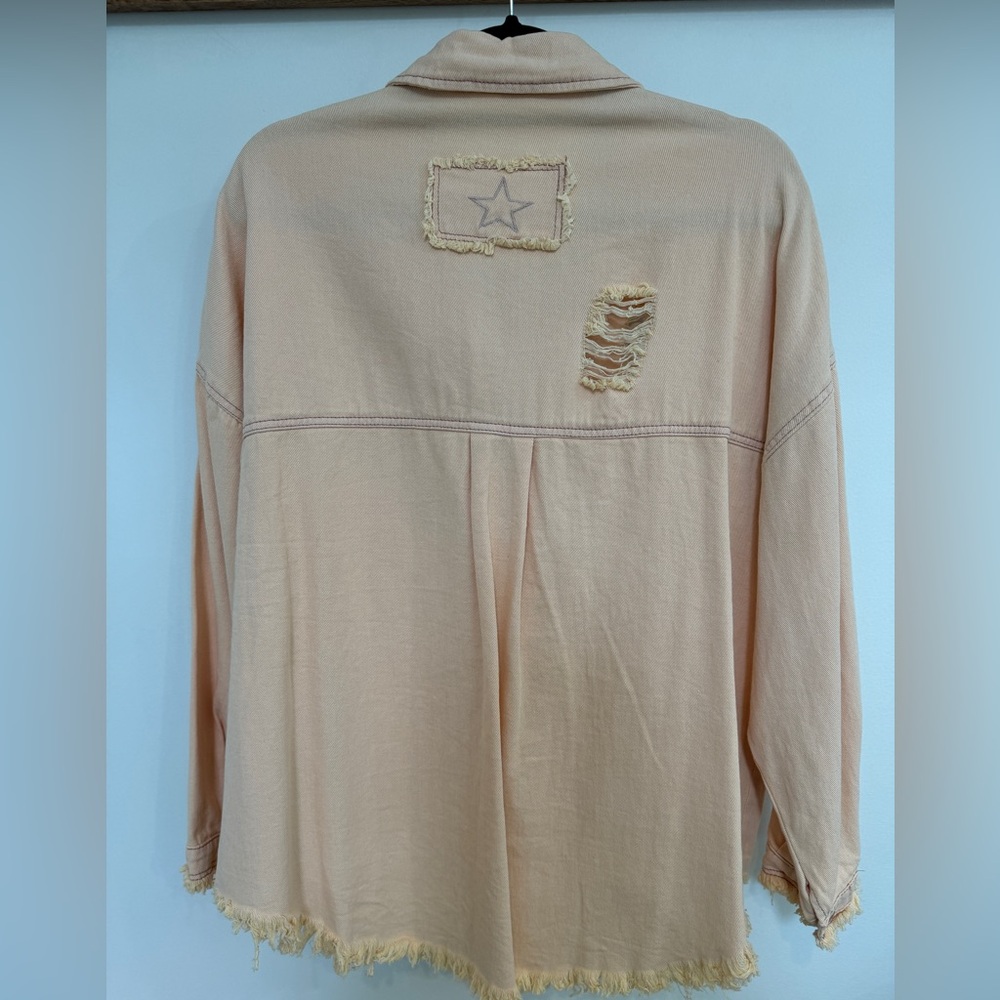 POL Beige Distressed Jean Jacket - Picture 6 of 6